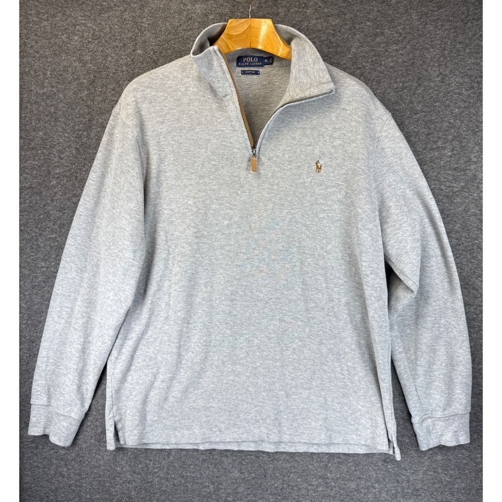 Polo Ralph Lauren Pullover Mens XL Preppy Estate Rib Q Zip Flesh Pony Academia